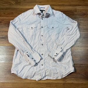 Banana Republic Shirt Slim Blue White Long Sleeve Button Up Men's Size 15-15.5